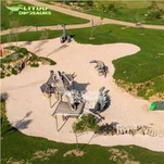 Simulierte Ausgrabungsstätte für Dinosaurierfossilien